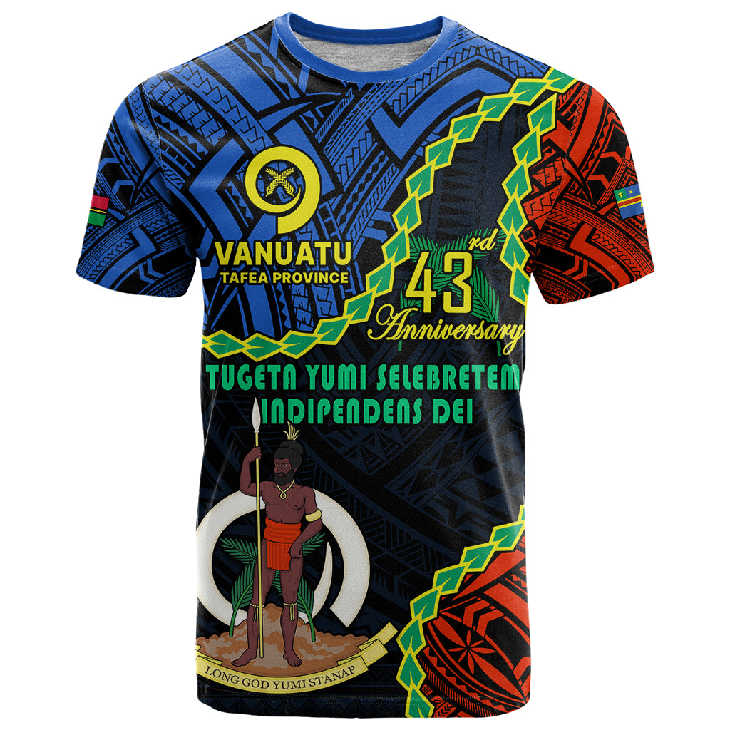 Polynesian Pride Tafea Province 43rd Anniversary Vanuatu T Shirt Tugeta Yumi Selebretem Indipendens Dei LT9 Blue - Polynesian Pride