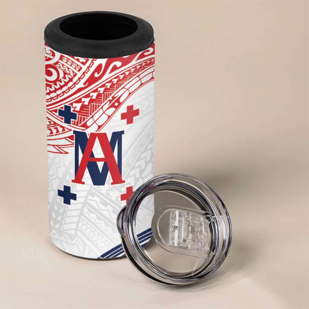 Kingdom of Uvea 1842-1860 Personalized 4 in 1 Can Cooler Tumbler Wallis and Futuna Polynesian Tribal Pattern LT9 - Polynesian Pride