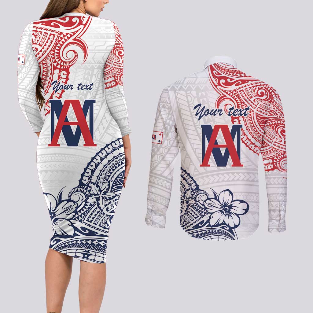 Kingdom of Uvea 1842-1860 Personalized Couples Matching Long Sleeve Bodycon Dress and Long Sleeve Button Shirt Wallis and Futuna Polynesian Tribal Pattern LT9 - Polynesian Pride