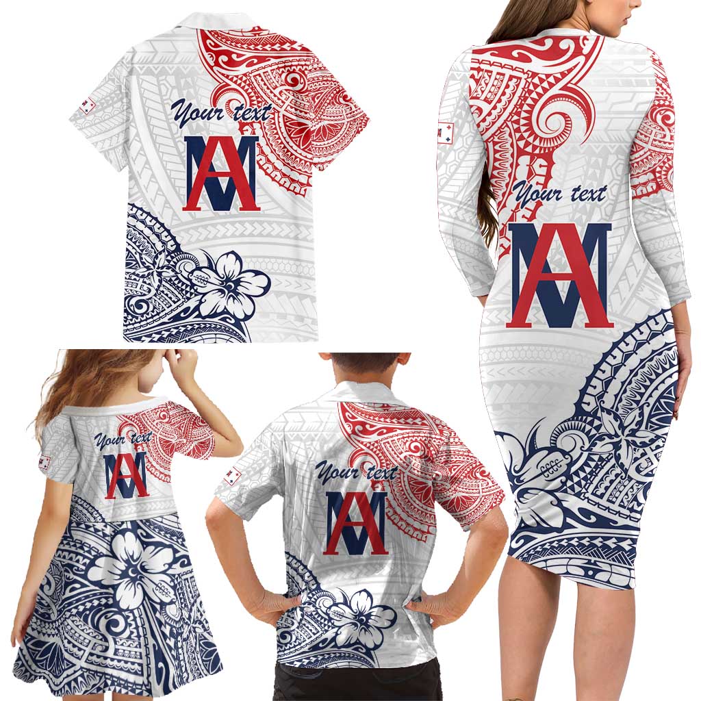 Kingdom of Uvea 1842-1860 Personalized Family Matching Long Sleeve Bodycon Dress and Hawaiian Shirt Wallis and Futuna Polynesian Tribal Pattern LT9 - Polynesian Pride