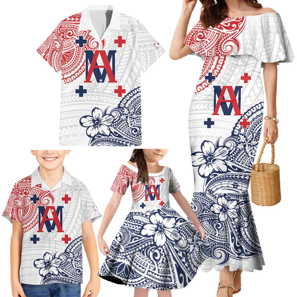 Kingdom of Uvea 1842-1860 Personalized Family Matching Mermaid Dress and Hawaiian Shirt Wallis and Futuna Polynesian Tribal Pattern LT9 - Polynesian Pride