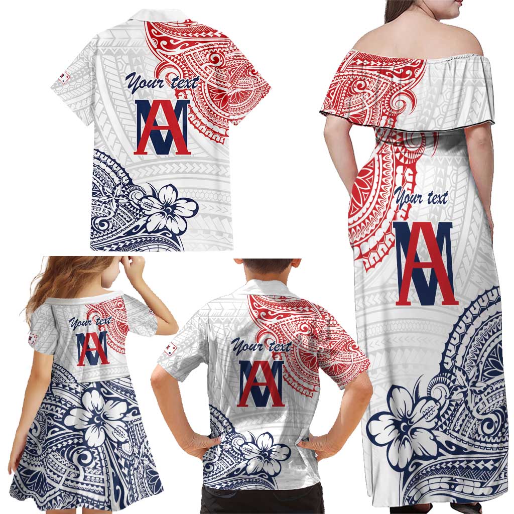 Kingdom of Uvea 1842-1860 Personalized Family Matching Off Shoulder Maxi Dress and Hawaiian Shirt Wallis and Futuna Polynesian Tribal Pattern LT9 - Polynesian Pride