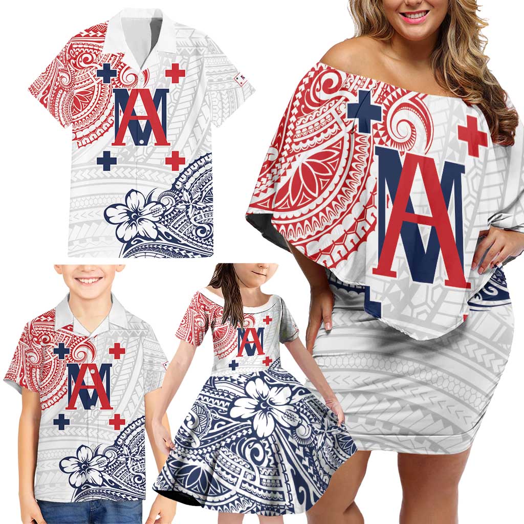 Kingdom of Uvea 1842-1860 Personalized Family Matching Off Shoulder Short Dress and Hawaiian Shirt Wallis and Futuna Polynesian Tribal Pattern LT9 - Polynesian Pride