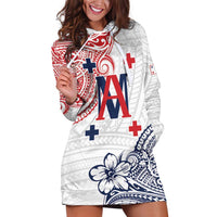 Kingdom of Uvea 1842-1860 Personalized Hoodie Dress Wallis and Futuna Polynesian Tribal Pattern LT9 White - Polynesian Pride