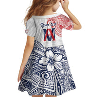 Kingdom of Uvea 1842-1860 Personalized Kid Short Sleeve Dress Wallis and Futuna Polynesian Tribal Pattern LT9 - Polynesian Pride