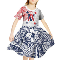 Kingdom of Uvea 1842-1860 Personalized Kid Short Sleeve Dress Wallis and Futuna Polynesian Tribal Pattern LT9 - Polynesian Pride