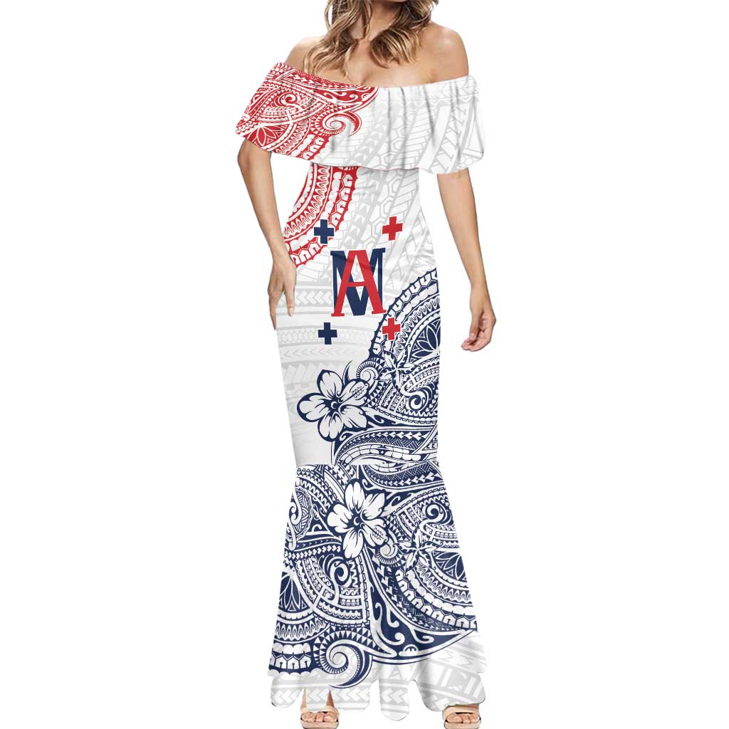 Kingdom of Uvea 1842-1860 Personalized Mermaid Dress Wallis and Futuna Polynesian Tribal Pattern LT9 - Polynesian Pride