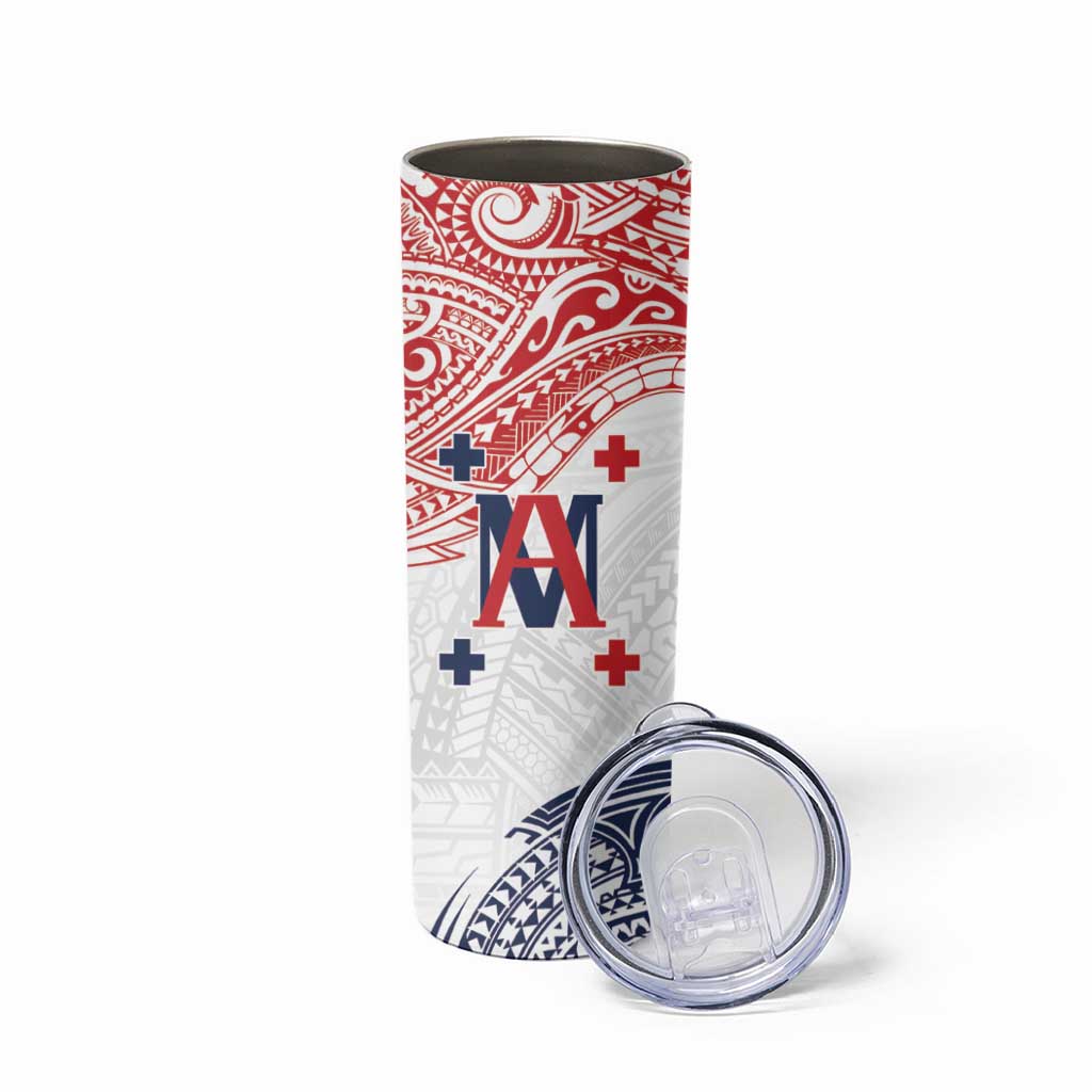Kingdom of Uvea 1842-1860 Personalized Skinny Tumbler Wallis and Futuna Polynesian Tribal Pattern LT9 - Polynesian Pride