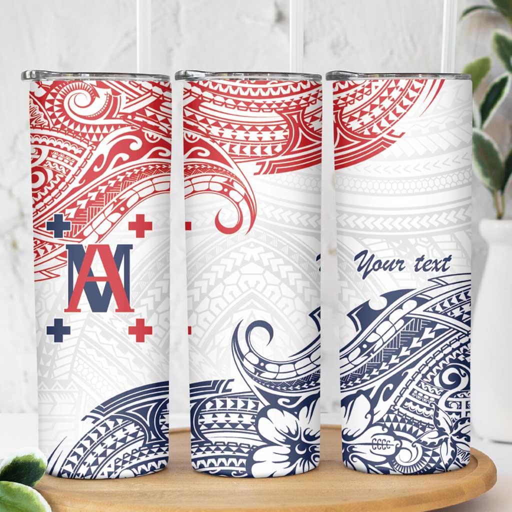 Kingdom of Uvea 1842-1860 Personalized Skinny Tumbler Wallis and Futuna Polynesian Tribal Pattern LT9 - Polynesian Pride