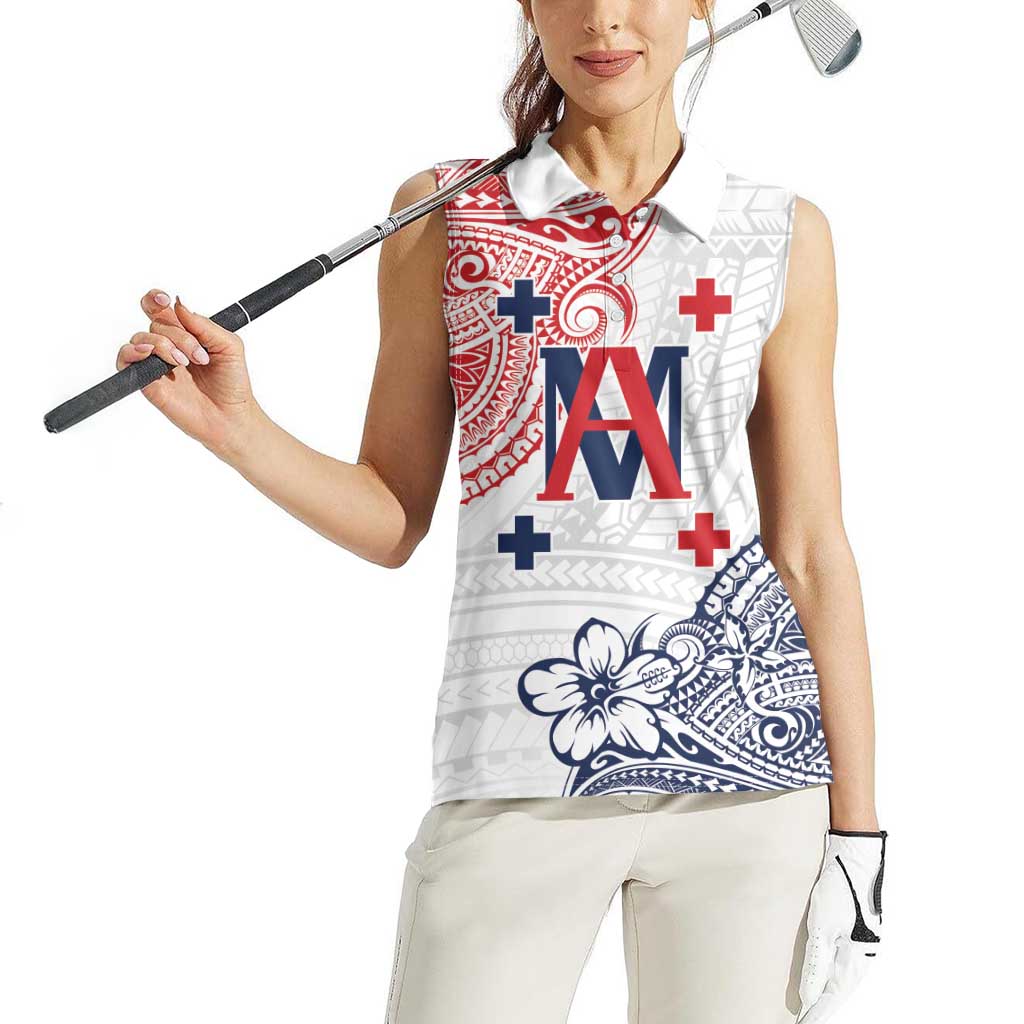 Kingdom of Uvea 1842-1860 Personalized Women Sleeveless Polo Shirt Wallis and Futuna Polynesian Tribal Pattern LT9 - Polynesian Pride