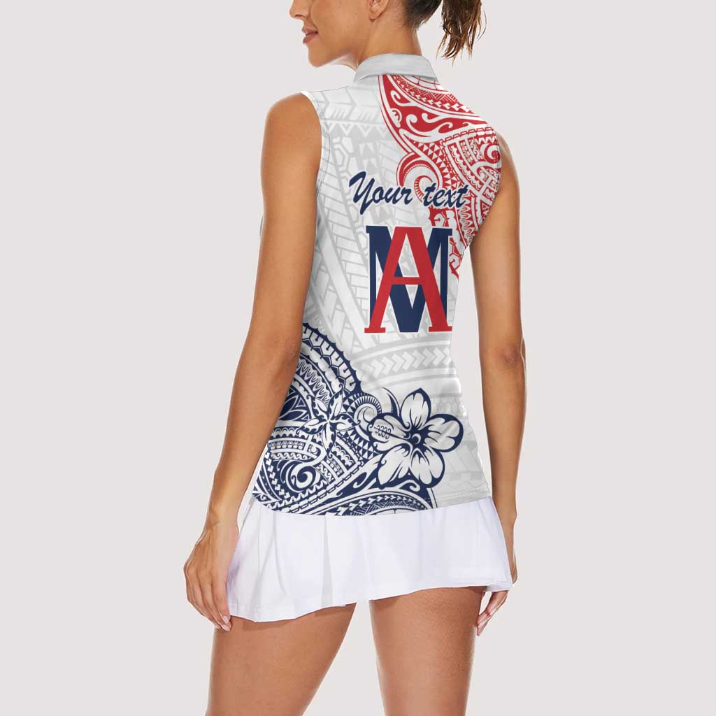 Kingdom of Uvea 1842-1860 Personalized Women Sleeveless Polo Shirt Wallis and Futuna Polynesian Tribal Pattern LT9 - Polynesian Pride