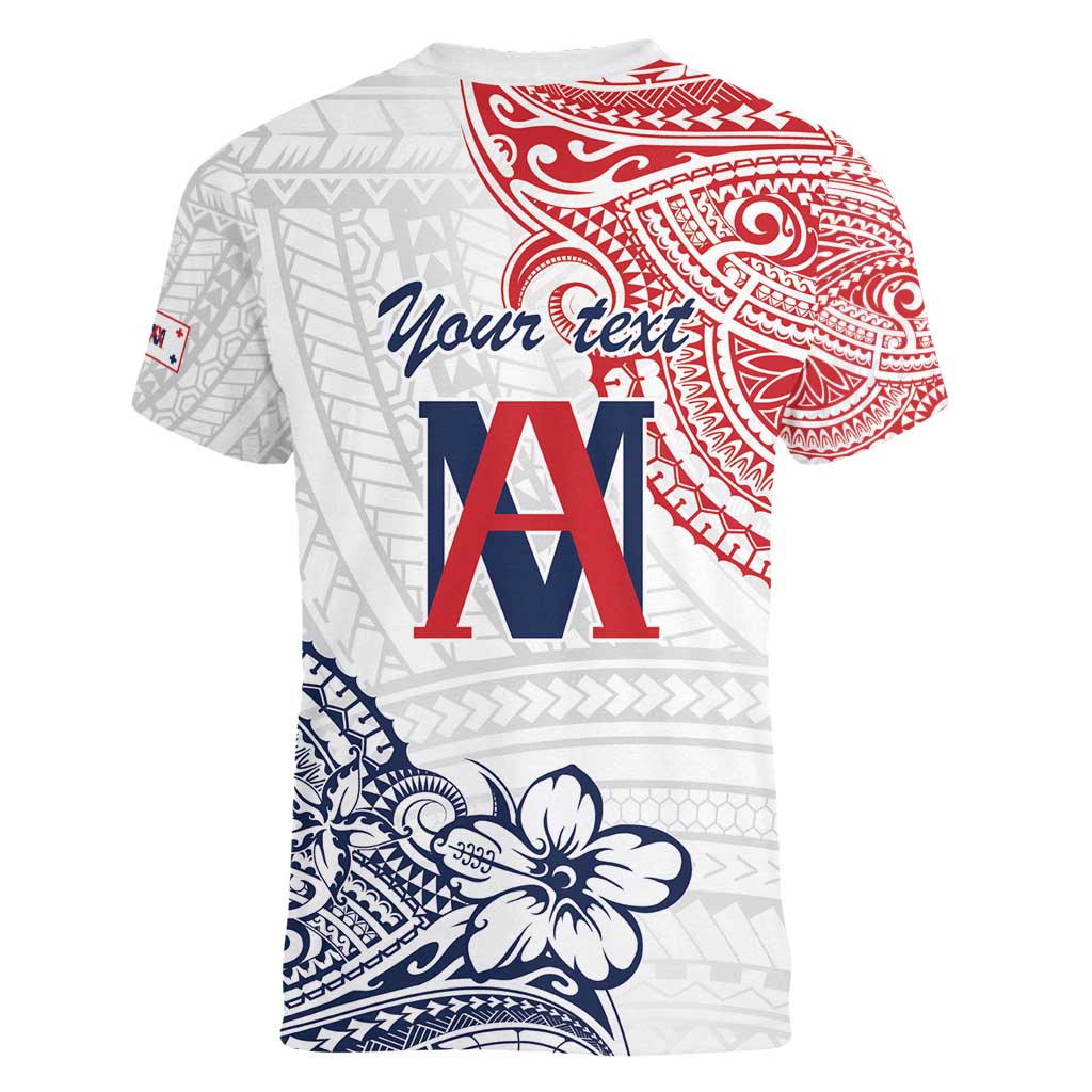 Kingdom of Uvea 1842-1860 Personalized Women V-Neck T-Shirt Wallis and Futuna Polynesian Tribal Pattern LT9 - Polynesian Pride