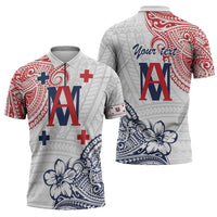 Kingdom of Uvea 1842-1860 Personalized Zipper Polo Shirt Wallis and Futuna Polynesian Tribal Pattern LT9 - Polynesian Pride