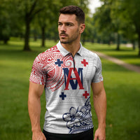Kingdom of Uvea 1842-1860 Personalized Zipper Polo Shirt Wallis and Futuna Polynesian Tribal Pattern LT9 - Polynesian Pride