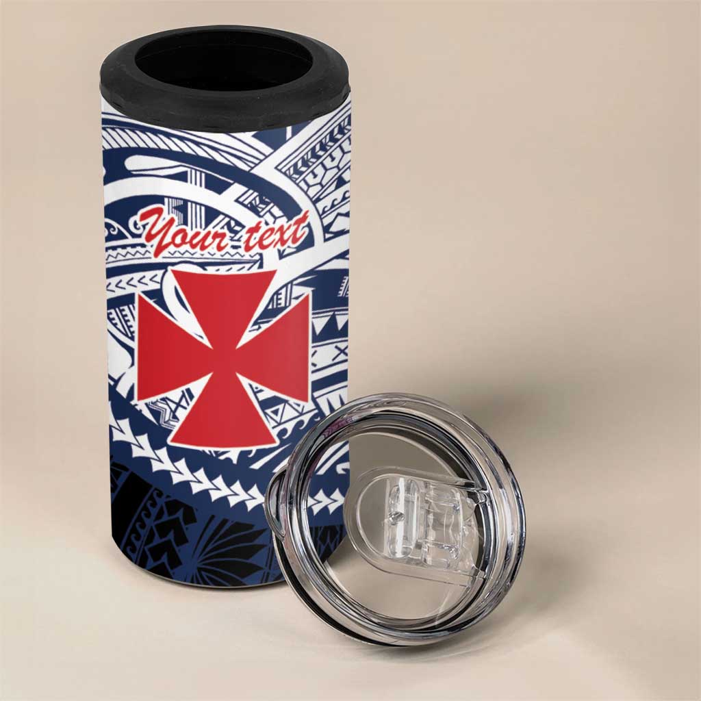 Kingdom of Uvea 1860-1886 Personalized 4 in 1 Can Cooler Tumbler Wallis and Futuna Polynesian Tribal Pattern LT9 - Polynesian Pride