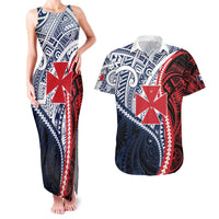 Kingdom of Uvea 1860-1886 Personalized Couples Matching Tank Maxi Dress and Hawaiian Shirt Wallis and Futuna Polynesian Tribal Pattern LT9 Red - Polynesian Pride