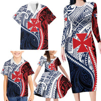 Kingdom of Uvea 1860-1886 Personalized Family Matching Long Sleeve Bodycon Dress and Hawaiian Shirt Wallis and Futuna Polynesian Tribal Pattern LT9 - Polynesian Pride