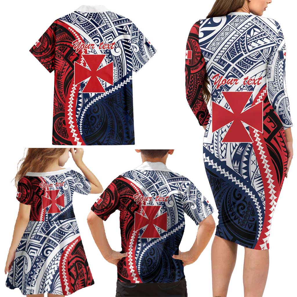 Kingdom of Uvea 1860-1886 Personalized Family Matching Long Sleeve Bodycon Dress and Hawaiian Shirt Wallis and Futuna Polynesian Tribal Pattern LT9 - Polynesian Pride
