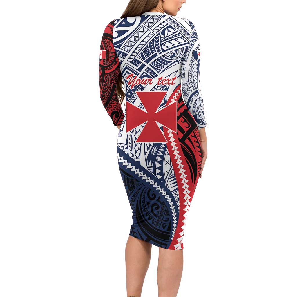 Kingdom of Uvea 1860-1886 Personalized Family Matching Long Sleeve Bodycon Dress and Hawaiian Shirt Wallis and Futuna Polynesian Tribal Pattern LT9 - Polynesian Pride
