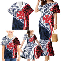 Kingdom of Uvea 1860-1886 Personalized Family Matching Mermaid Dress and Hawaiian Shirt Wallis and Futuna Polynesian Tribal Pattern LT9 - Polynesian Pride