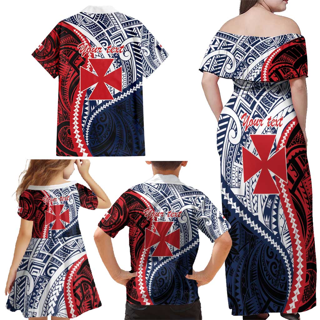 Kingdom of Uvea 1860-1886 Personalized Family Matching Off Shoulder Maxi Dress and Hawaiian Shirt Wallis and Futuna Polynesian Tribal Pattern LT9 - Polynesian Pride