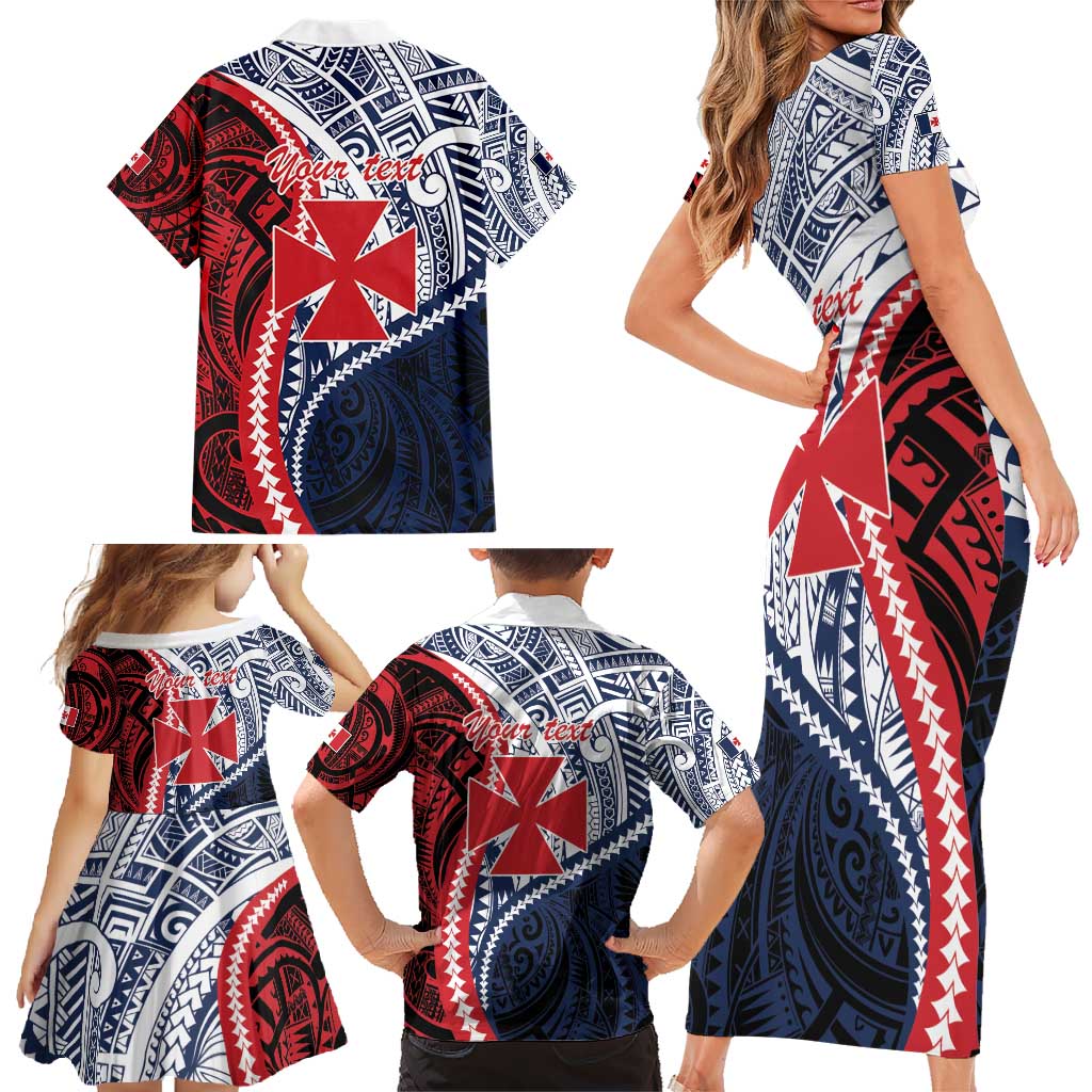 Kingdom of Uvea 1860-1886 Personalized Family Matching Short Sleeve Bodycon Dress and Hawaiian Shirt Wallis and Futuna Polynesian Tribal Pattern LT9 - Polynesian Pride