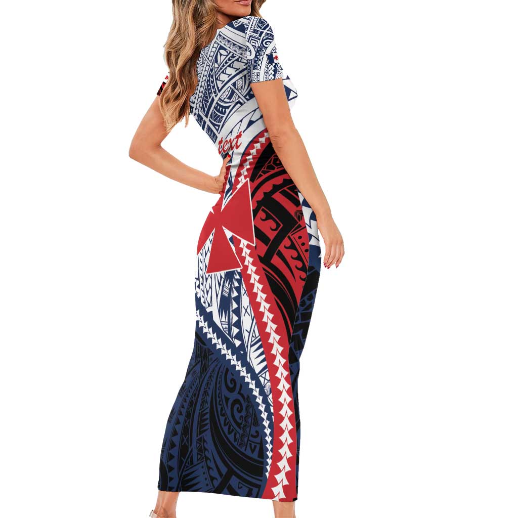 Kingdom of Uvea 1860-1886 Personalized Family Matching Short Sleeve Bodycon Dress and Hawaiian Shirt Wallis and Futuna Polynesian Tribal Pattern LT9 - Polynesian Pride