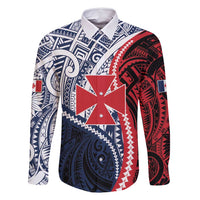Kingdom of Uvea 1860-1886 Personalized Family Matching Tank Maxi Dress and Hawaiian Shirt Wallis and Futuna Polynesian Tribal Pattern LT9 Dad's Shirt - Long Sleeve Red - Polynesian Pride