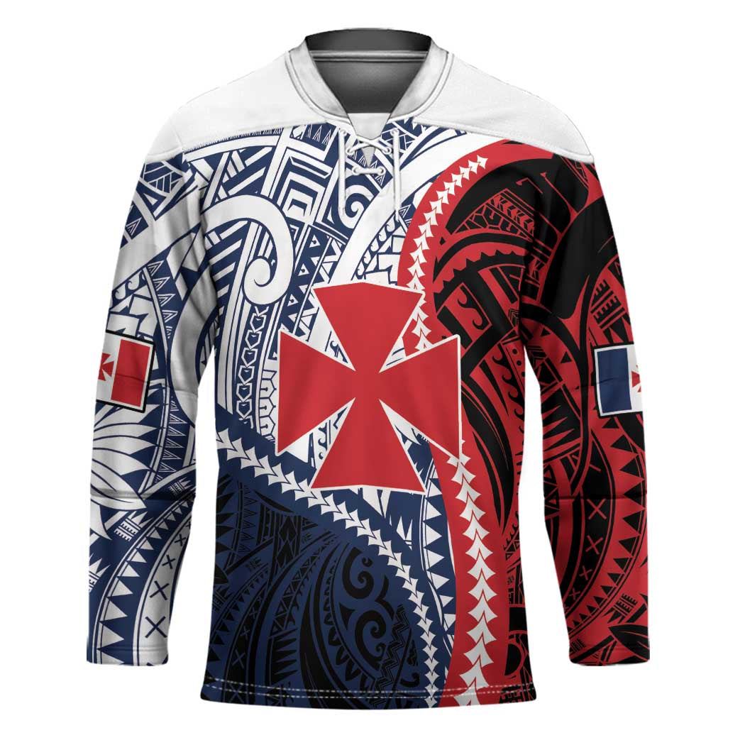 Kingdom of Uvea 1860-1886 Personalized Hockey Jersey Wallis and Futuna Polynesian Tribal Pattern - Polynesian Pride