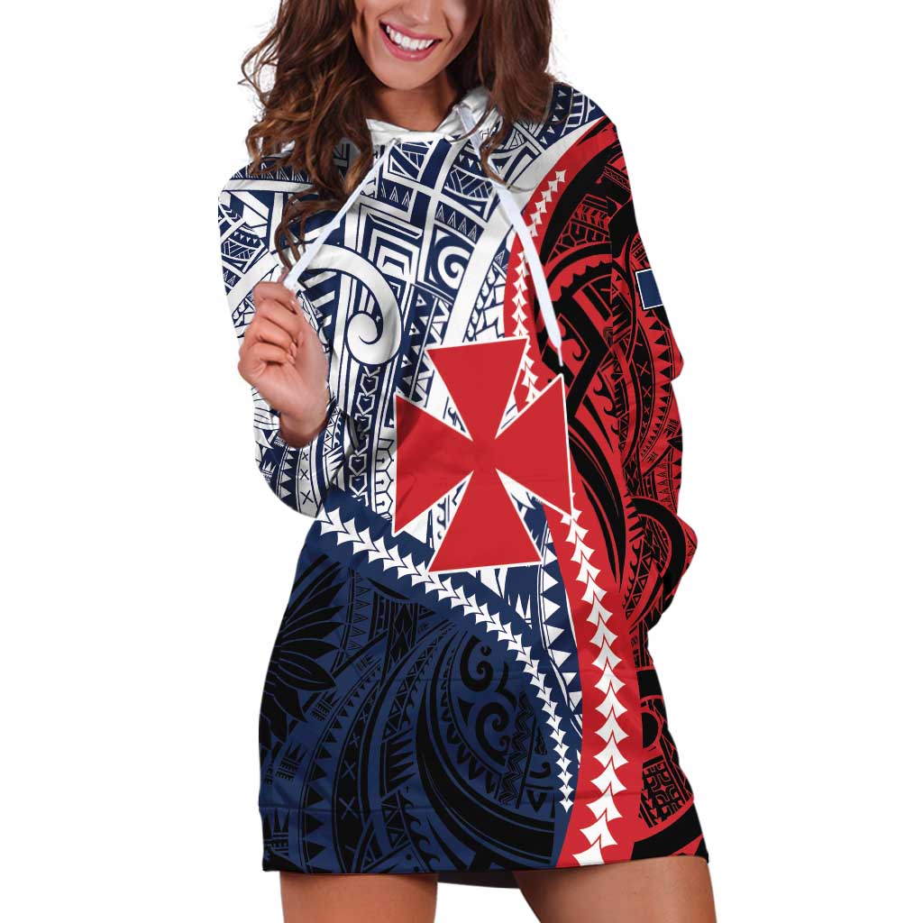 Kingdom of Uvea 1860-1886 Personalized Hoodie Dress Wallis and Futuna Polynesian Tribal Pattern LT9 Red - Polynesian Pride