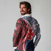 Kingdom of Uvea 1860-1886 Personalized Long Sleeve Polo Shirt Wallis and Futuna Polynesian Tribal Pattern LT9 - Polynesian Pride
