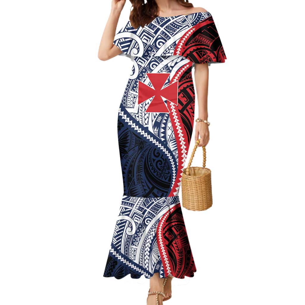 Kingdom of Uvea 1860-1886 Personalized Mermaid Dress Wallis and Futuna Polynesian Tribal Pattern LT9 Women Red - Polynesian Pride