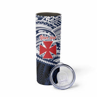 Kingdom of Uvea 1860-1886 Personalized Skinny Tumbler Wallis and Futuna Polynesian Tribal Pattern LT9 - Polynesian Pride