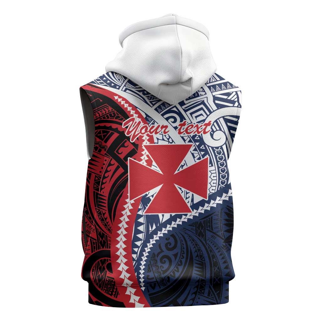 Kingdom of Uvea 1860-1886 Personalized Sleeveless Hoodie Wallis and Futuna Polynesian Tribal Pattern LT9 - Polynesian Pride