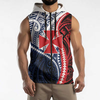 Kingdom of Uvea 1860-1886 Personalized Sleeveless Zip Hoodie Wallis and Futuna Polynesian Tribal Pattern LT9 - Polynesian Pride