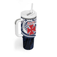 Kingdom of Uvea 1860-1886 Personalized Tumbler With Handle Wallis and Futuna Polynesian Tribal Pattern