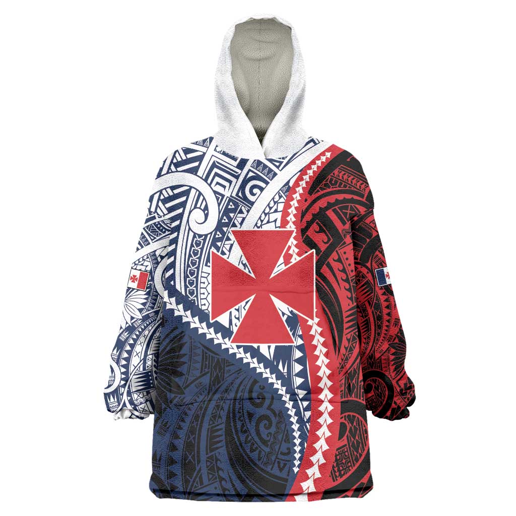 Kingdom of Uvea 1860-1886 Personalized Wearable Blanket Hoodie Wallis and Futuna Polynesian Tribal Pattern LT9 One Size Red - Polynesian Pride
