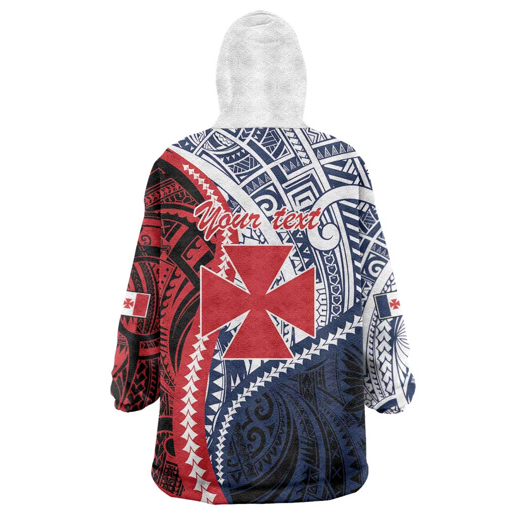 Kingdom of Uvea 1860-1886 Personalized Wearable Blanket Hoodie Wallis and Futuna Polynesian Tribal Pattern LT9 - Polynesian Pride