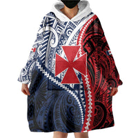 Kingdom of Uvea 1860-1886 Personalized Wearable Blanket Hoodie Wallis and Futuna Polynesian Tribal Pattern LT9 - Polynesian Pride