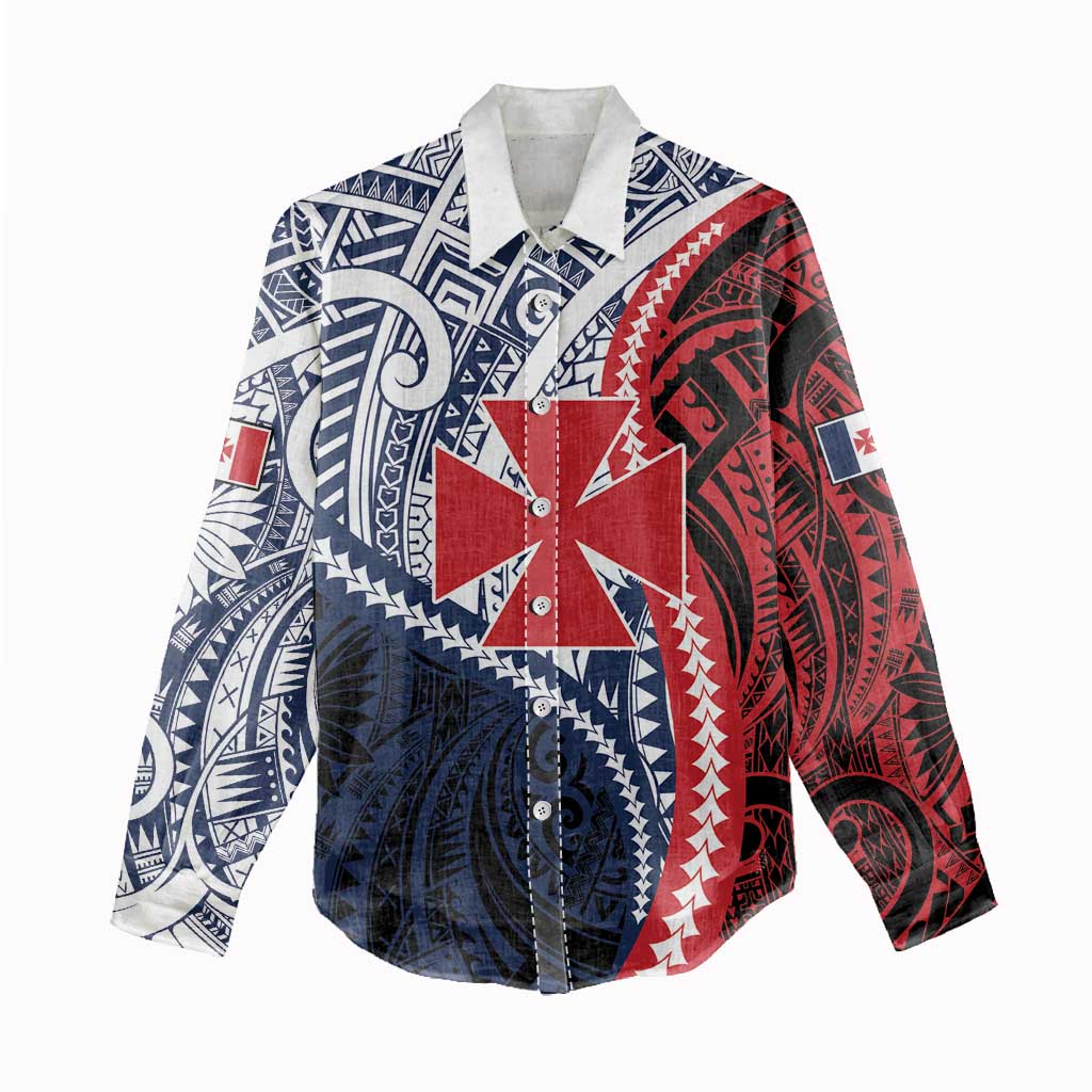 Kingdom of Uvea 1860-1886 Personalized Women Casual Shirt Wallis and Futuna Polynesian Tribal Pattern LT9 - Polynesian Pride