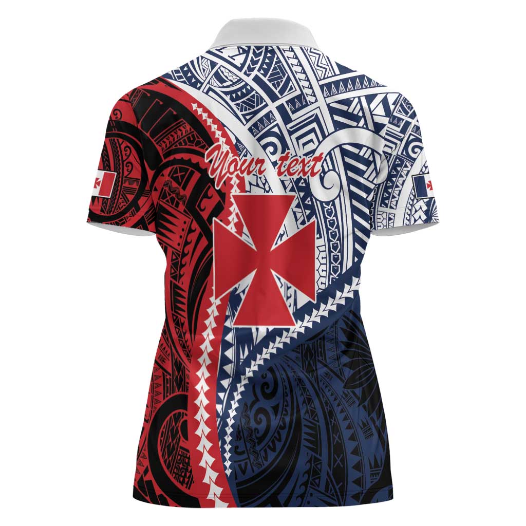 Kingdom of Uvea 1860-1886 Personalized Women Polo Shirt Wallis and Futuna Polynesian Tribal Pattern LT9 - Polynesian Pride
