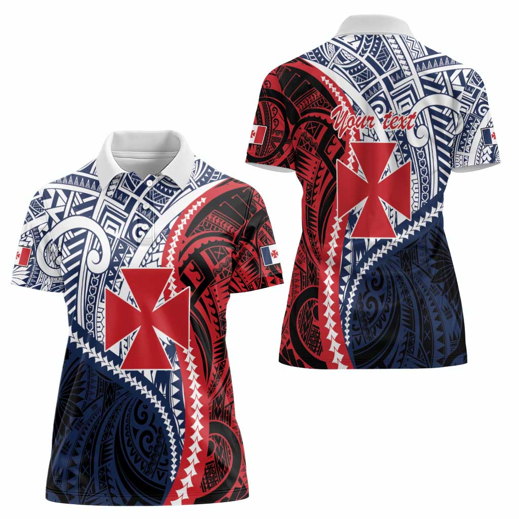 Kingdom of Uvea 1860-1886 Personalized Women Polo Shirt Wallis and Futuna Polynesian Tribal Pattern LT9 - Polynesian Pride