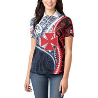 Kingdom of Uvea 1860-1886 Personalized Women Polo Shirt Wallis and Futuna Polynesian Tribal Pattern LT9 - Polynesian Pride