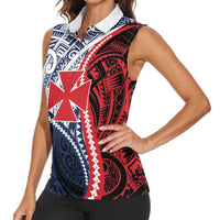 Kingdom of Uvea 1860-1886 Personalized Women Sleeveless Polo Shirt Wallis and Futuna Polynesian Tribal Pattern LT9 - Polynesian Pride