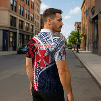 Kingdom of Uvea 1860-1886 Personalized Zipper Polo Shirt Wallis and Futuna Polynesian Tribal Pattern LT9 - Polynesian Pride