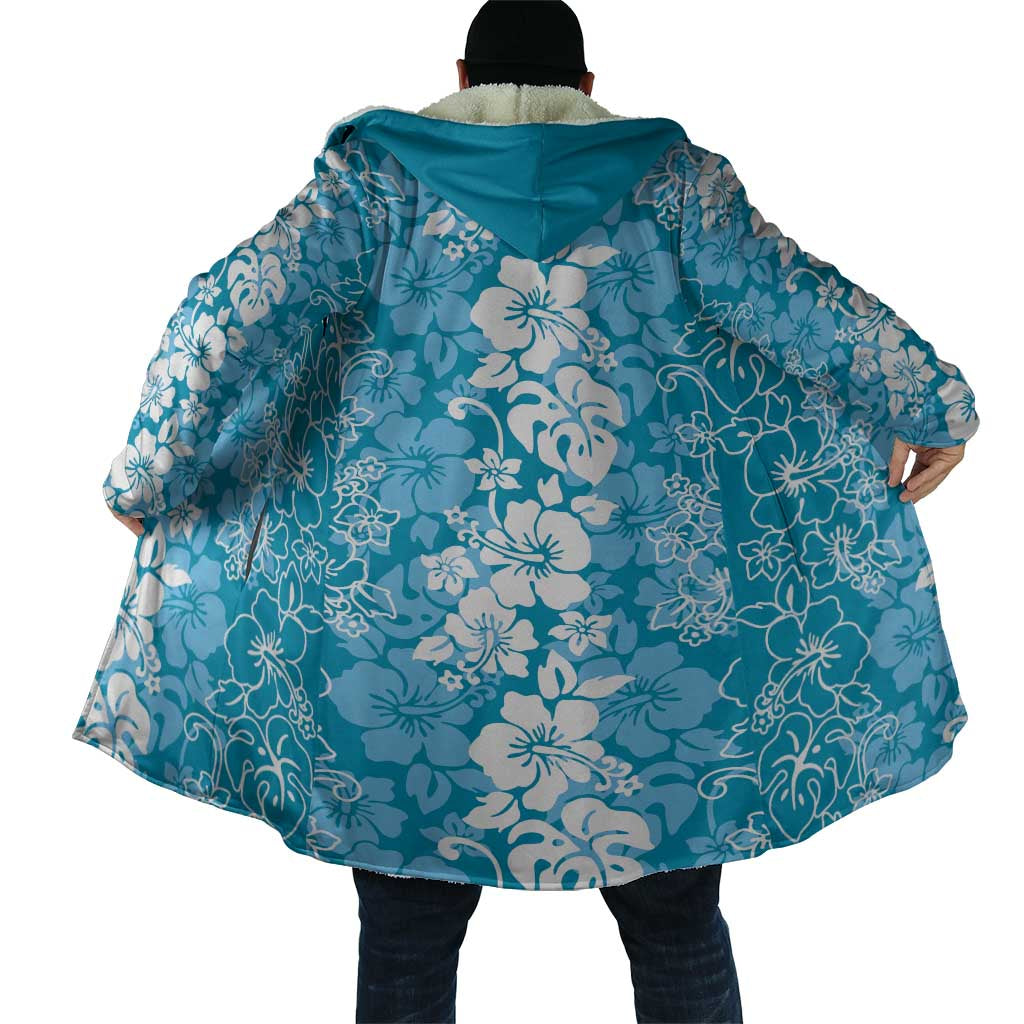 Hawaiian Lei Day Cloak Blue Hibiscus Flowers Lei Art - Polynesian Pride