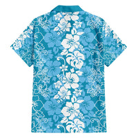 Hawaiian Lei Day Family Matching Summer Maxi Dress and Hawaiian Shirt Blue Hibiscus Flowers Lei Art LT9 - Polynesian Pride