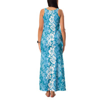 Hawaiian Lei Day Family Matching Tank Maxi Dress and Hawaiian Shirt Blue Hibiscus Flowers Lei Art LT9 - Polynesian Pride