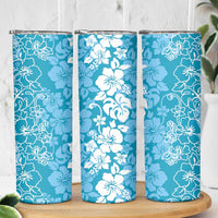 Hawaiian Lei Day Skinny Tumbler Blue Hibiscus Flowers Lei Art LT9 - Polynesian Pride