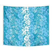 Hawaiian Lei Day Tapestry Blue Hibiscus Flowers Lei Art LT9 - Polynesian Pride